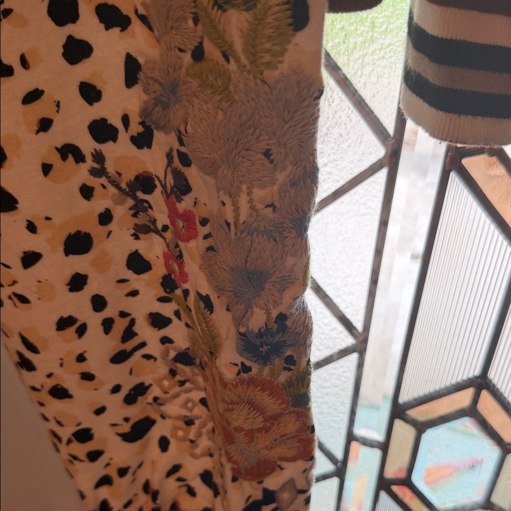 JOHNNY WAS SET Embroidered Animal Print Bomber Jacket/Joggers Large $425 - Picture 2 of 15